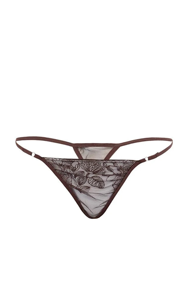 Brown Lace/Tulle Non-Padded Fantasy Nightdress / Babydoll