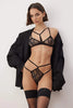 Black Tulle Unlined Knitted Lingerie Set