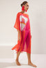 Abstract Patterned Maxi Woven Chiffon Beach Dress