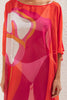 Abstract Patterned Maxi Woven Chiffon Beach Dress