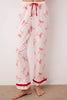 Pink-Multicolored  Ribbon/Bow Ruffle Knit Pajama Set with Trousers