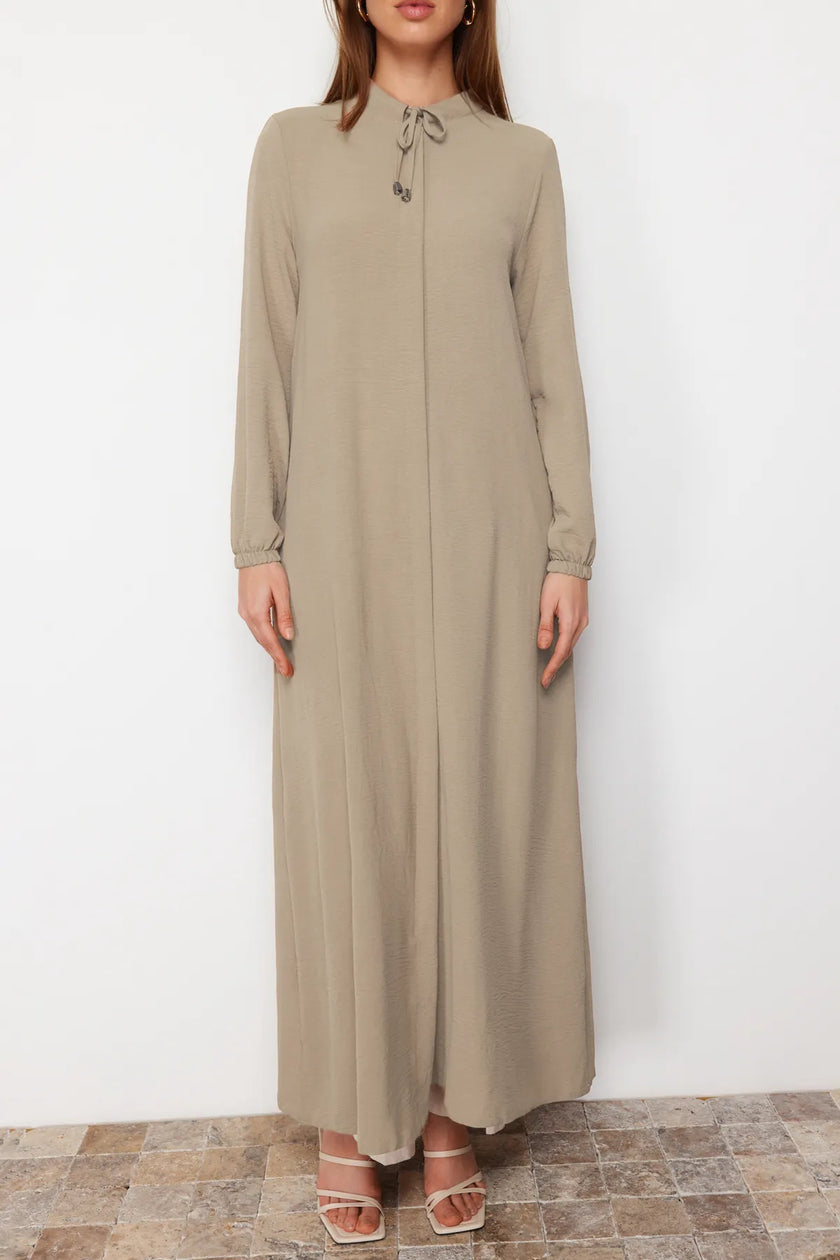 Beige Woven Cape & Abaya & Abaya