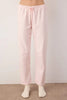 Powder Heart Pattern Knitted Pajama Set with Ruffles and Pockets