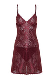 Burgundy Lace Pantyhose Knitted Babydoll/Fantasy Nightgown