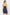 Navy Blue Cotton Lace Rope Strap Ribbed Knit Nightgown