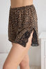 Leopard Lace and Slit Detailed Rope Strap Knitted Pajama Set