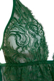 Green Satin Lace Rope Strap Knitted Babydoll
