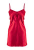Burgundy Ribbon/Bow Detailed Rope Strap Satin Woven Nightgown