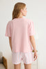 Pink 100% Cotton Heart Striped Knitted Pajama Set