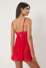 Red Lace Tulle Detail and Rope Suspender Coverless Pantyhose Knitted Babydoll