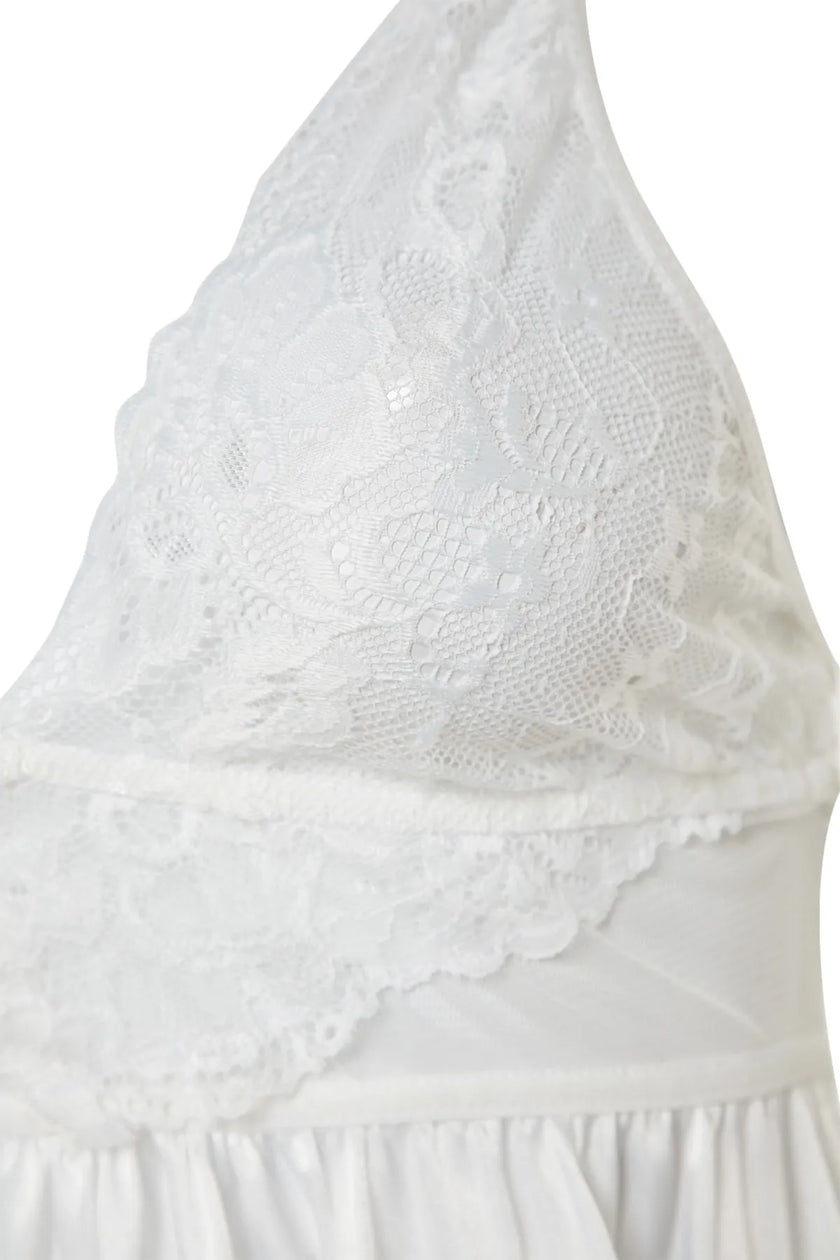 Satin Lace Rope Strap Knitted Babydoll