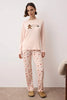 Winter-Themed Knitted Pajama Set with a Soft Touch in Powder Color