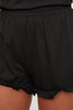 Black Ruffle Shorts Knit Pajama Set