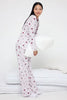 Teen Lilac-Multicolored 100% Cotton Fun Heart Patterned Piping Knit Pajama Set