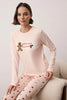 Winter-Themed Knitted Pajama Set with a Soft Touch in Powder Color