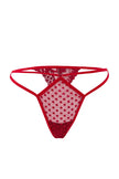 Burgundy Polka Dot Tulle Lace Cross-Tie Detail Babydoll / Fantasy Nightdress