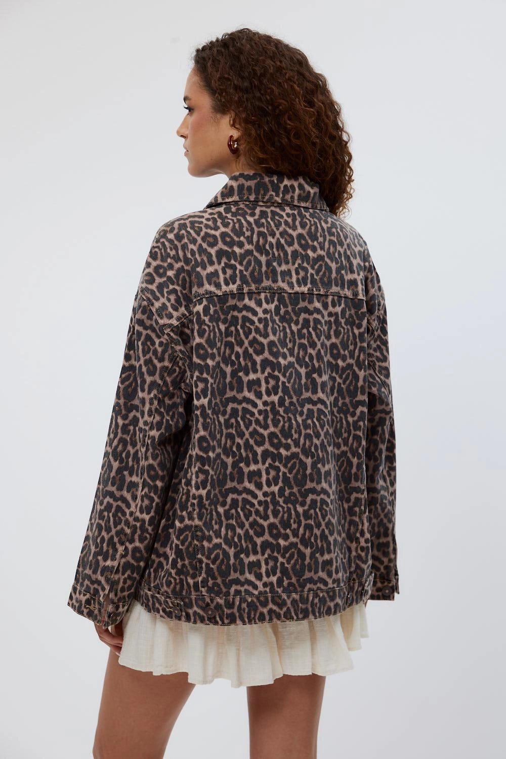 Leopard Patterned Thin Brown Women's Jacket