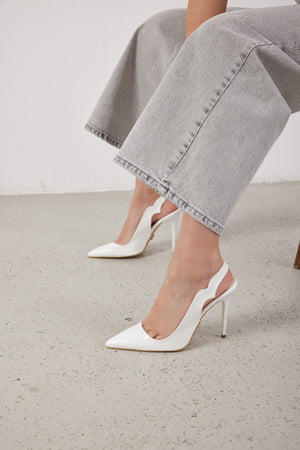 Elisa White Patent Leather Stiletto