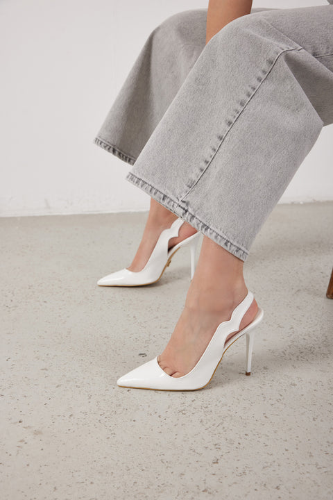 Elisa White Patent Leather Stiletto