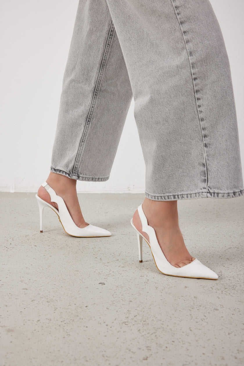 Elisa White Patent Leather Stiletto - PRE OREDER