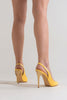 Baby Open Toe Yellow Patent Leather Heeled Shoes - PRE ORDER