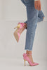 JAWHARA Ankle Strap Bowtie Detail Pink Matte Stiletto - pre order