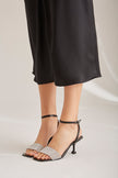 Neraida  Black Silver Heeled Shoes - PRE ORDER