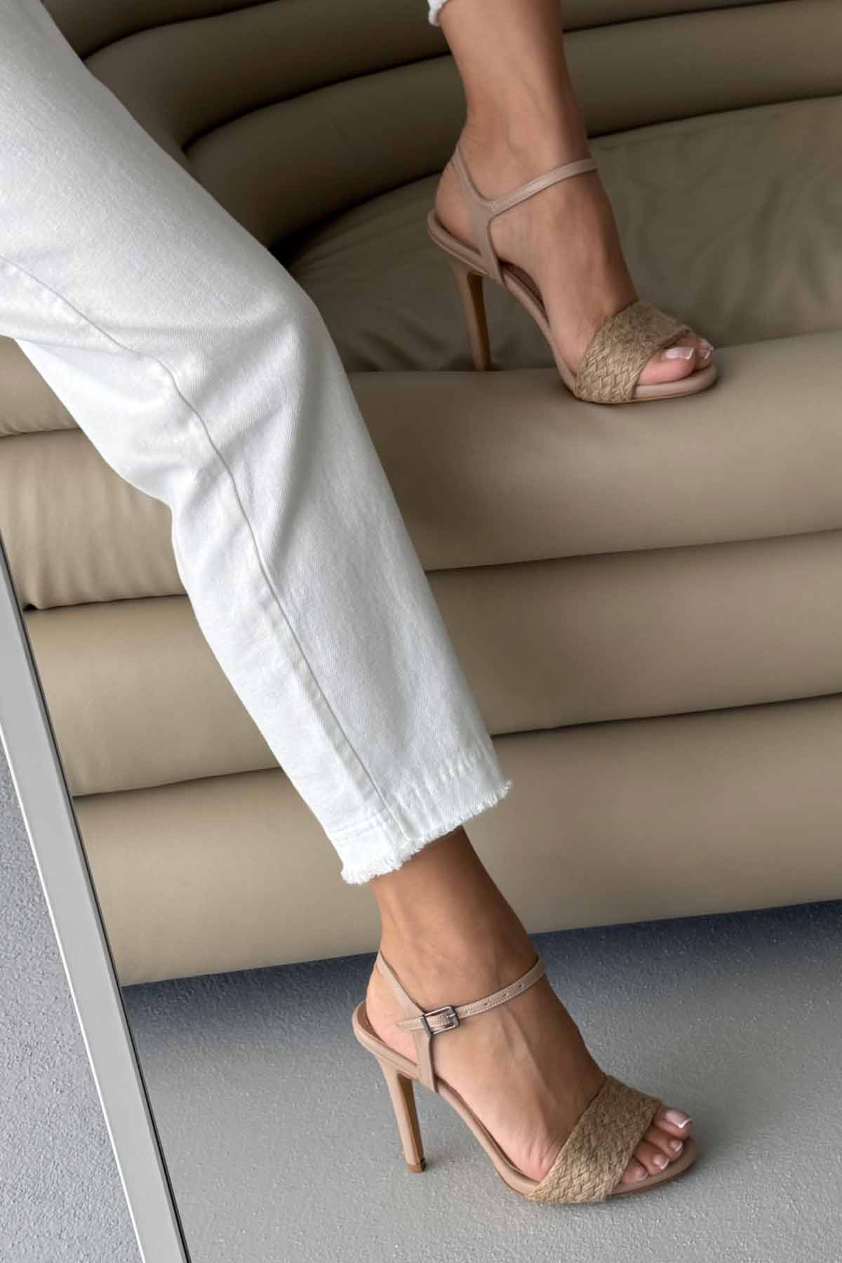 Tease Braided Cream Heeled Shoes