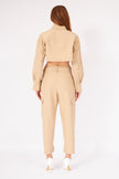 BEIGE BELT SHIRT TROUSERS SUIT - Lebbse