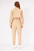 BEIGE BELT SHIRT TROUSERS SUIT - Lebbse