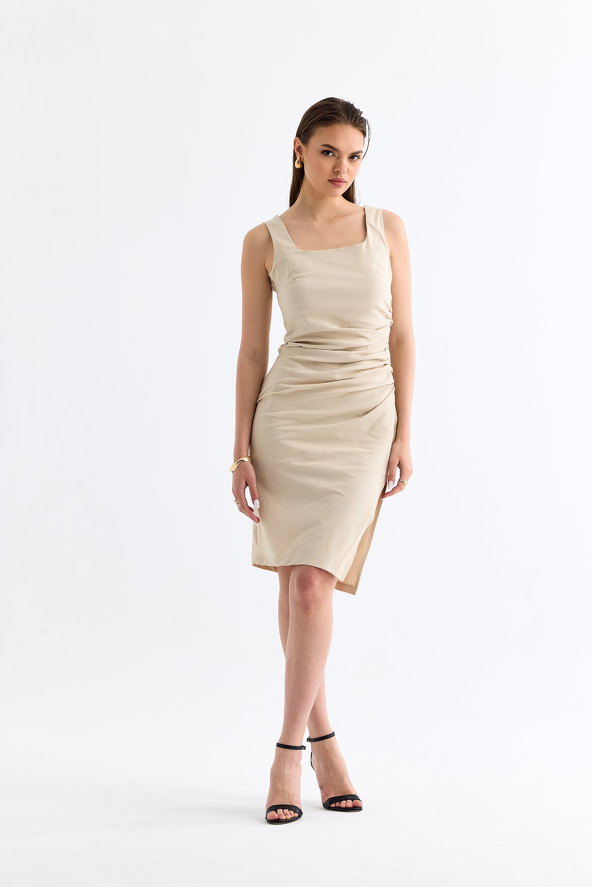 Beige Zero Sleeve Classic | CLOTHES | DRESS | Lebbse Beige Zero Sleeve Classic | CLOTHES | DRESS | Lebbse