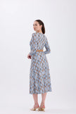 Belted Blue Casual Dress - Lebbse