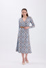Belted Blue Casual Dress - Lebbse