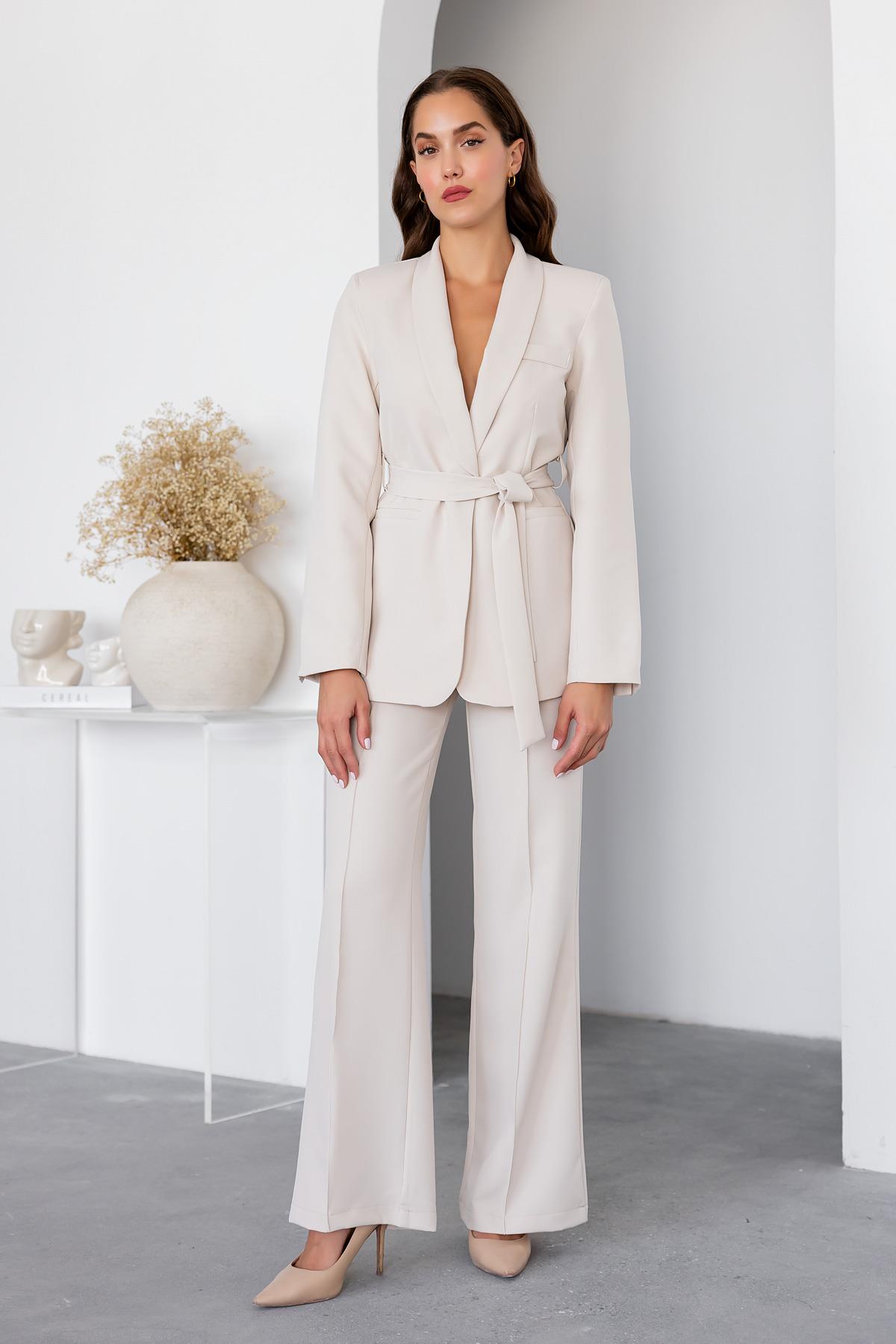 Belted Jacket Set - BEIGE - Lebbse