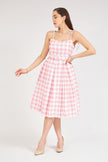 2- موديلات فساتين مخطط لون وردي - Belted Plaid Dress Pink