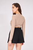 Belted Shorts Skirt Black - Lebbse