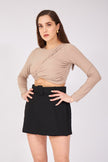 Belted Shorts Skirt Black - Lebbse