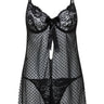 Black Polka Dot Coverless Knitted Babydoll - Lebbse