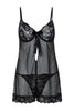 Black Polka Dot Coverless Knitted Babydoll - Lebbse