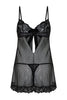 Black Polka Dot Coverless Knitted Babydoll - Lebbse