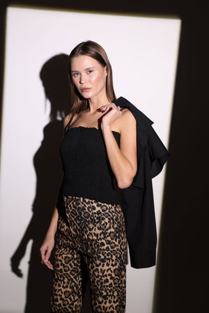 قميص قصير اسود مع اتليت داخلي - Black Shirt - 2 PIECE