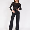 بنطلون جينز نسائي مطرز بالأحجار - Black Stone Embroidered Jean
