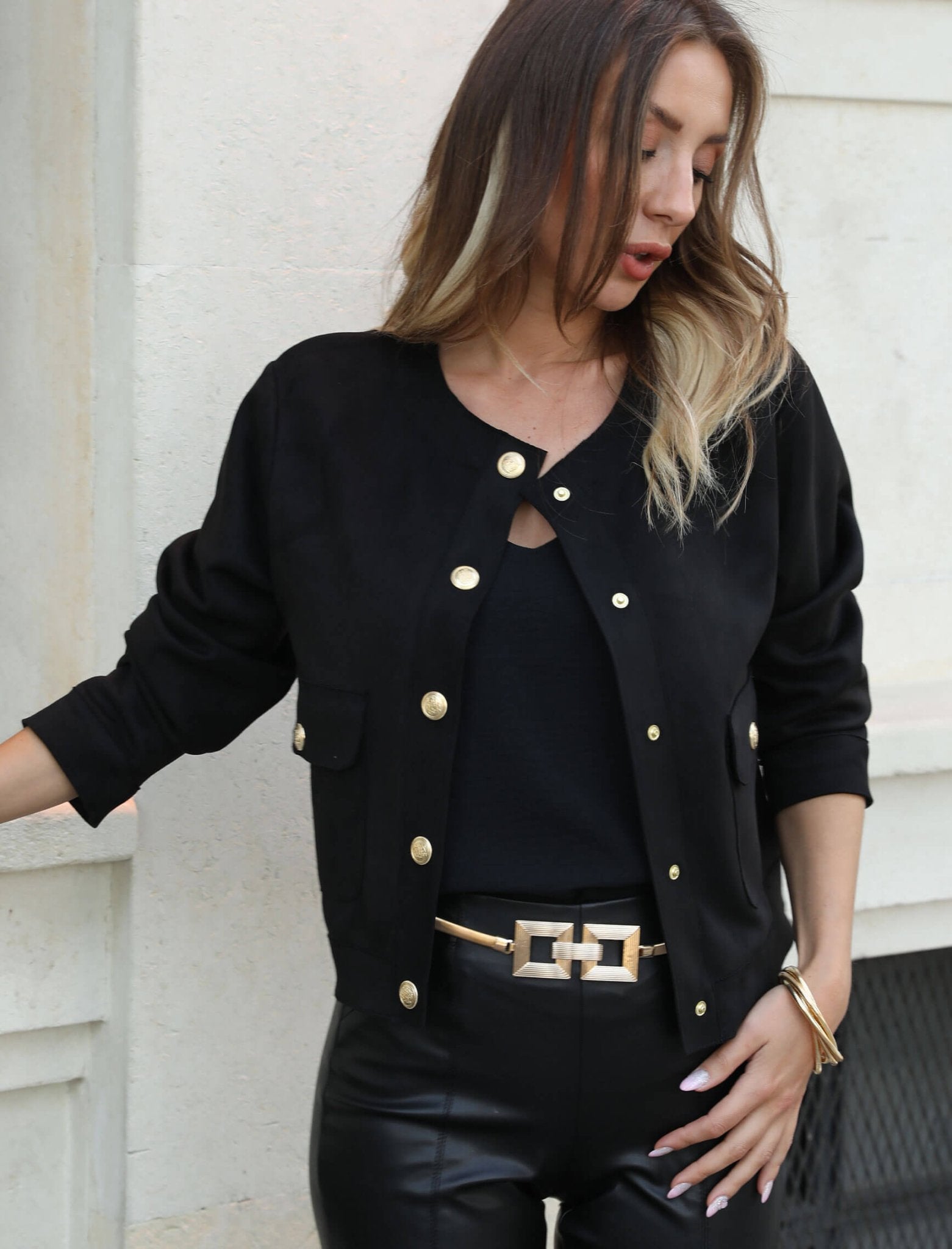 Black Suede Ella Jacket - Lebbse