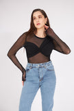 Black Transparent Blouse - Lebbse