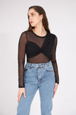 Black Transparent Blouse - Lebbse