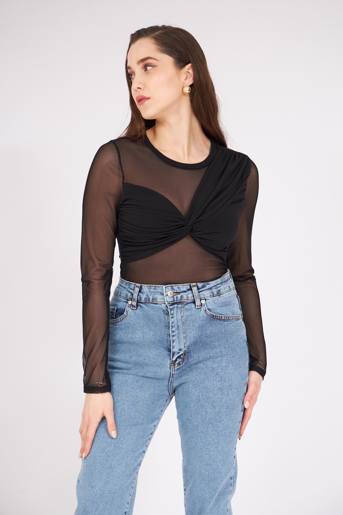 Black Transparent Blouse - Lebbse