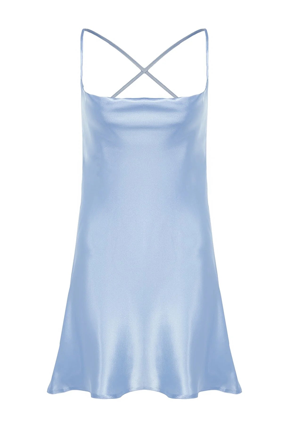 Blue Back Detailed Satin Woven Nightgown | Clothing | Home Wear | Lingerie Blue Back Detailed Satin Woven Nightgown | Clothing | Home Wear | Lingerie