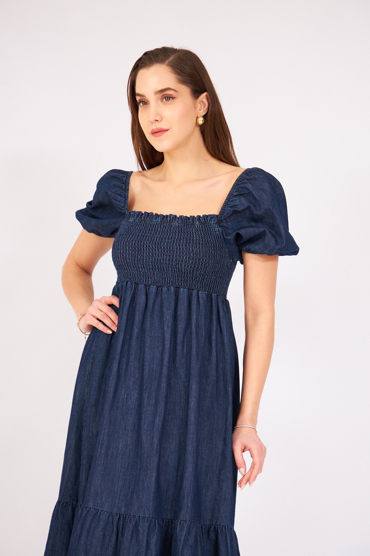 BLUE JEANS CHEST TIPPED DRESS - Lebbse