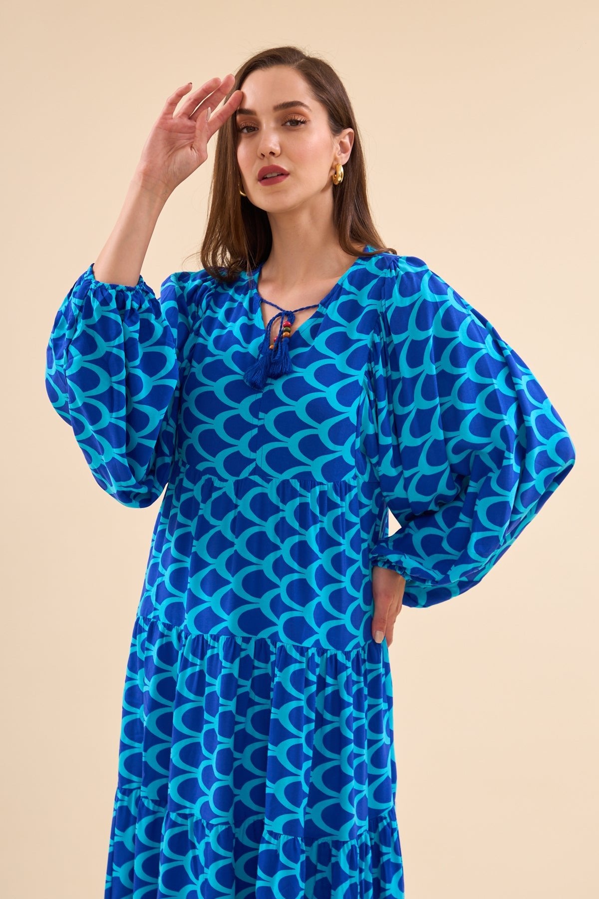 Blue Long Dress - Lebbse