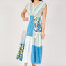 فساتين قطن طويله بنقشة زرقاء - Blue Patterned Cotton Dress